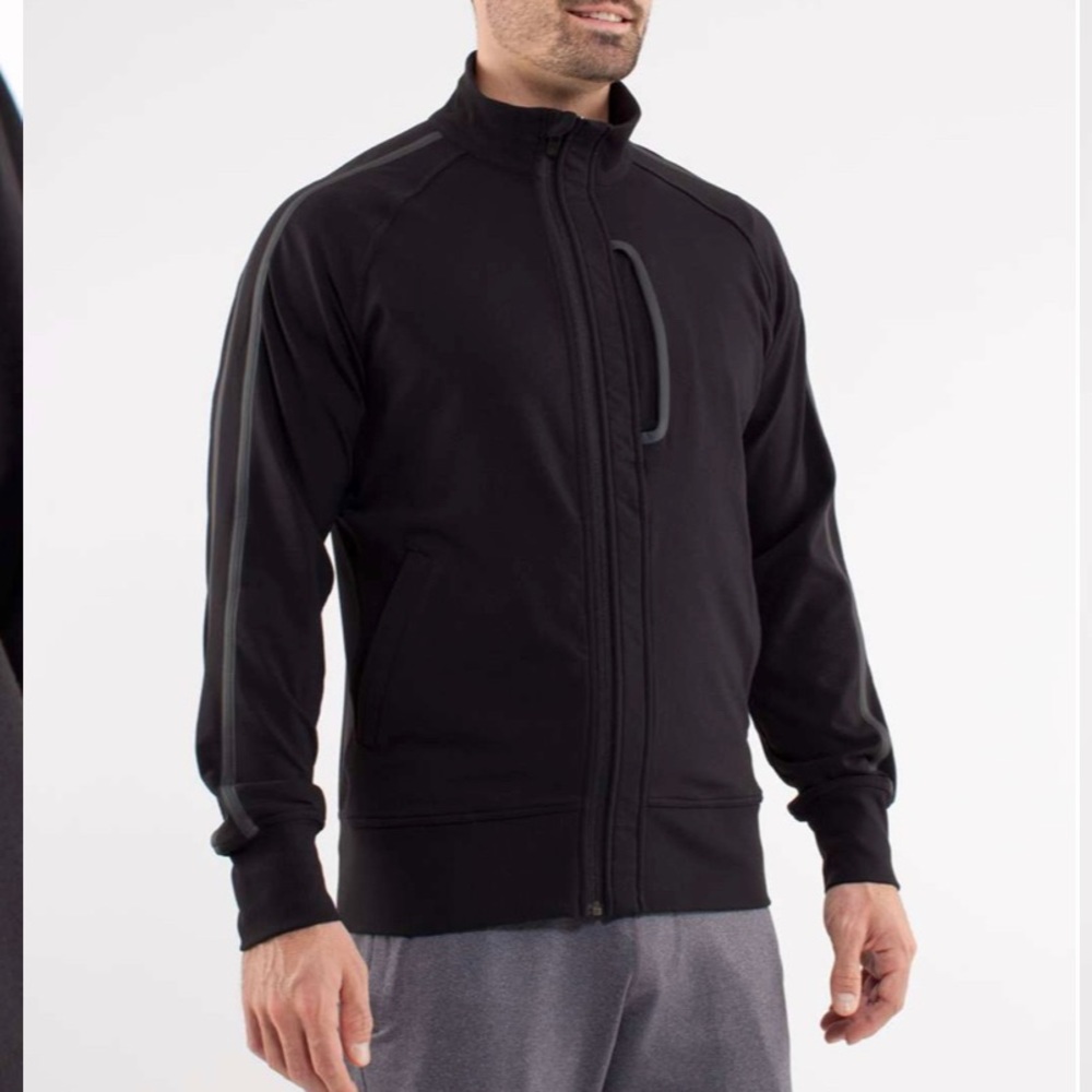 Lululemon Kung Fu Jacket II Black Men’s XL Zip Up Pocket Rubber Seams Activewear - Picture 3 of 15